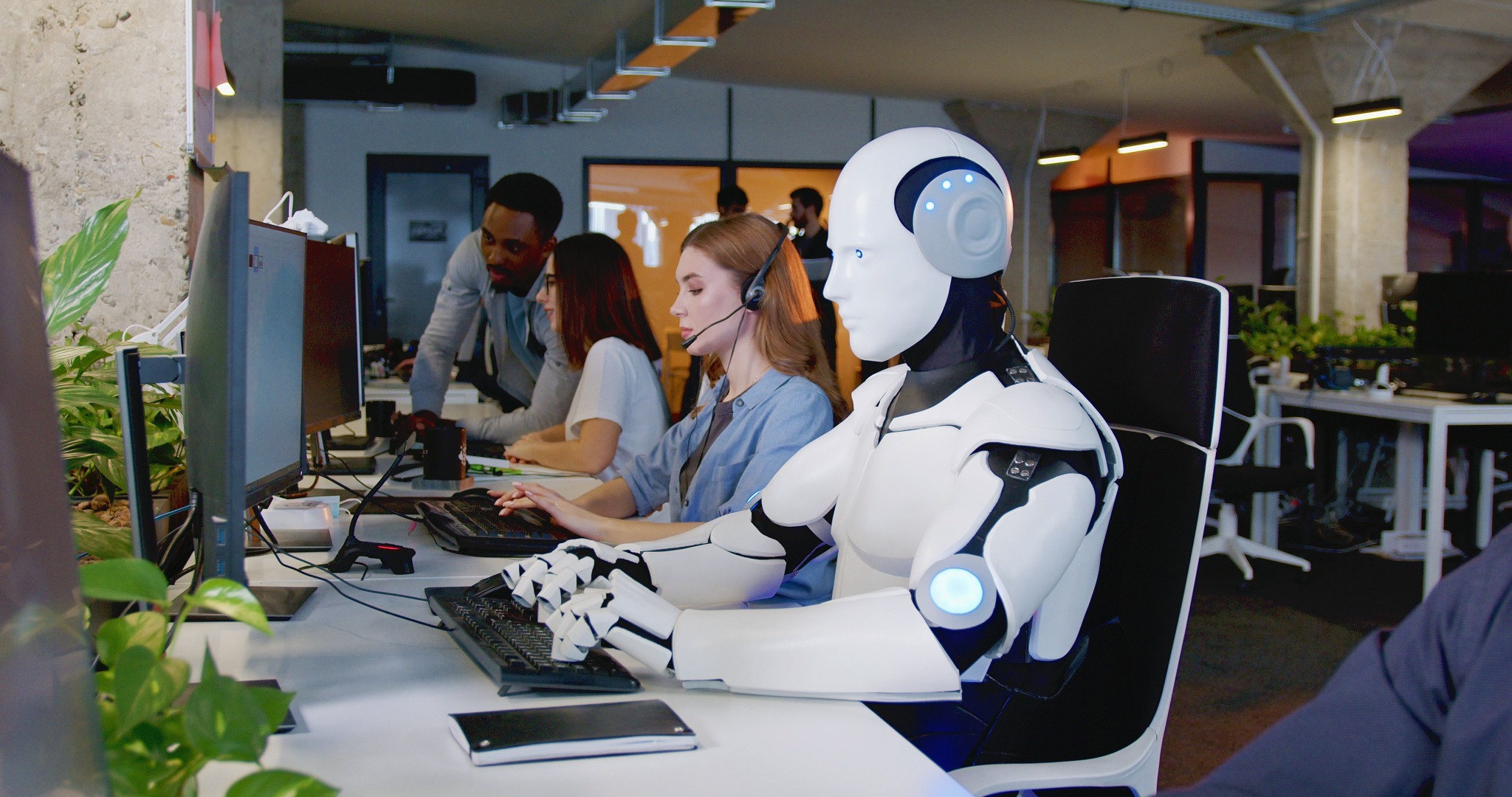 An SME team sorts AI tool records and reviews acceptable-use rules, keeping fictional examples apart from confidential business files.
